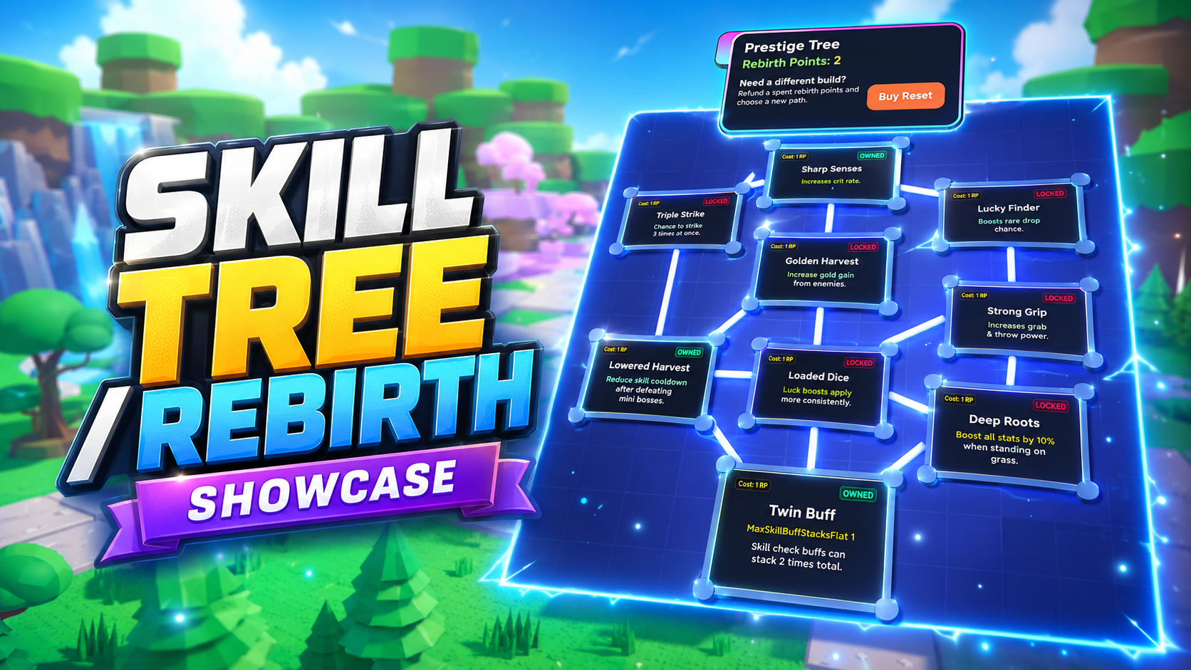 Fully Working Skill Tree / Rebirth System showcase preview